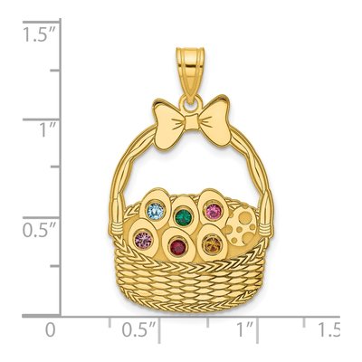 Gold-Plated Sterling Silver Ssilver Gold-Pltd 6-Birthstone Pendant – view 5
