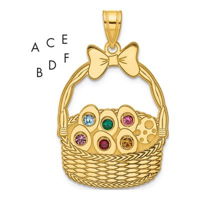 Gold-Plated Sterling Silver Ssilver Gold-Pltd 6-Birthstone Pendant
