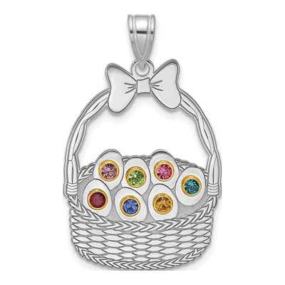 Sterling Silver & 14K Gold 7-Birthstone Pendant – view 2