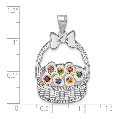 Sterling Silver & 14K Gold 7-Birthstone Pendant – view 5
