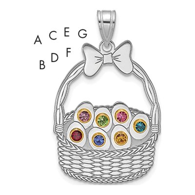 Sterling Silver & 14K Gold 7-Birthstone Pendant