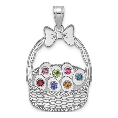 Sterling Silver Ssilver 7-Birthstone Pendant – view 2