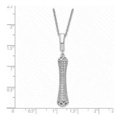 Sterling Silver CZ Fancy Pendant Necklace – view 3