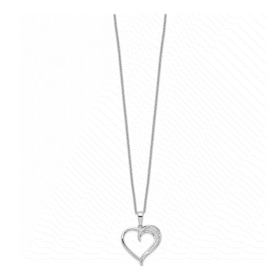 Sterling Silver CZ Pave Heart Pendant Necklace – view 3