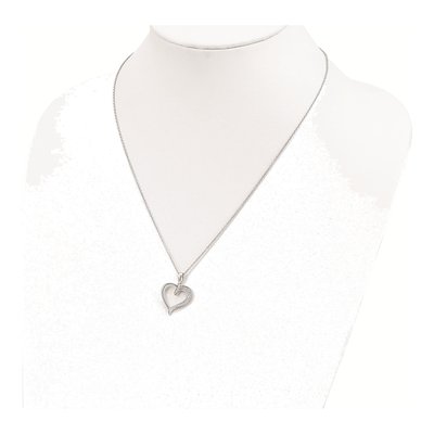 Sterling Silver CZ Pave Heart Pendant Necklace – view 5
