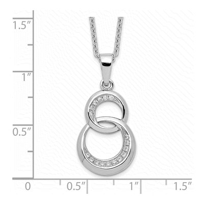 Sterling Silver CZ Pave Circle Pendant Necklace – view 4