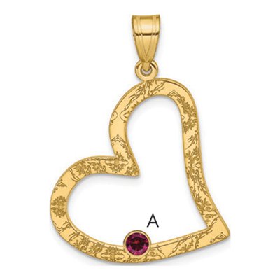 Gold-Plated Sterling Silver Personalized Heart Family Pendant