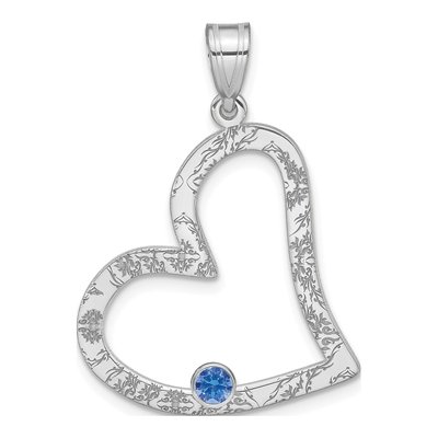 Sterling Silver Personalized Heart Birthstone Family Pendant – view 2