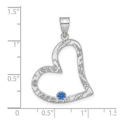 Sterling Silver Personalized Heart Birthstone Family Pendant – view 3