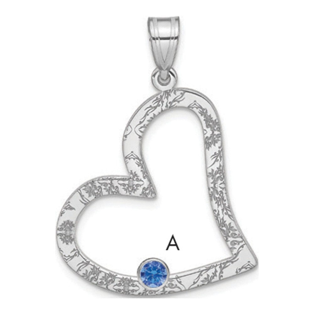 Personalized Heart Birthstone Family Pendant