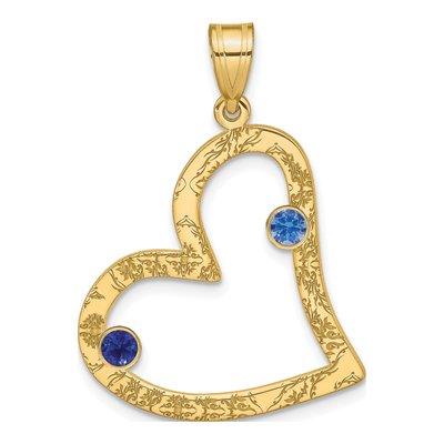 Gold-Plated Sterling Silver Personalized 2-Stone Heart Family Pendant – view 2