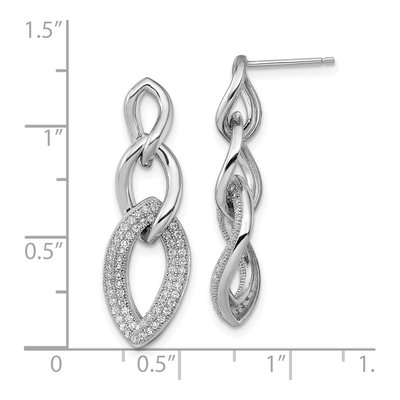 Sterling Silver CZ Micro Pave Dangle Earrings – view 5