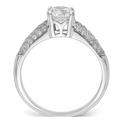Sterling Silver CZ Micro Pave Engagement Ring – view 3