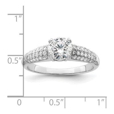 Sterling Silver CZ Micro Pave Engagement Ring – view 5