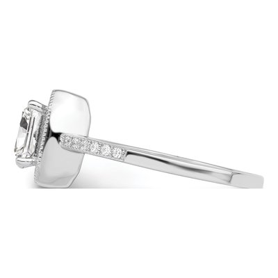 Sterling Silver CZ Halo Engagement Ring – view 4