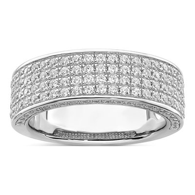 Sterling Silver CZ Micro Pave Ring