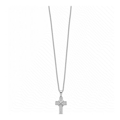 Sterling Silver CZ Pave Cross Necklace – view 3