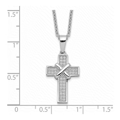 Sterling Silver CZ Pave Cross Necklace – view 4