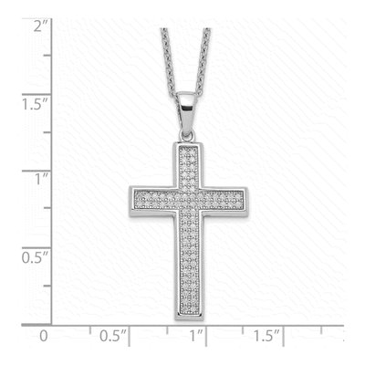 Sterling Silver CZ Pave Cross Necklace – view 4