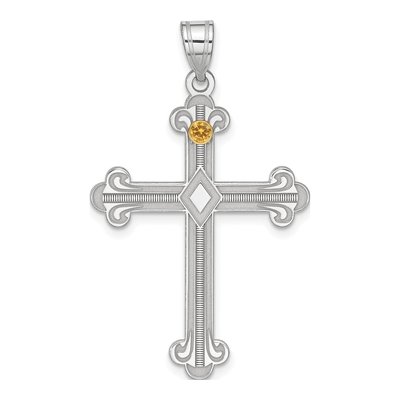 Sterling Silver Personalized Family Cross Pendant