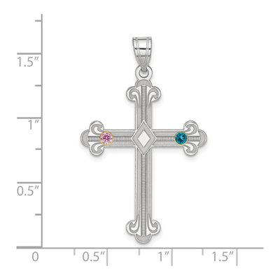 Sterling Silver Family Cross Pendant – view 2