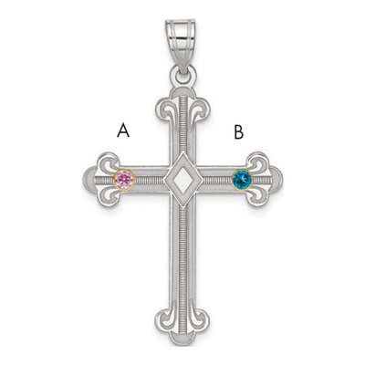 Sterling Silver Family Cross Pendant – view 3