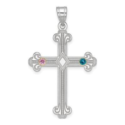 Sterling Silver Family Cross Pendant
