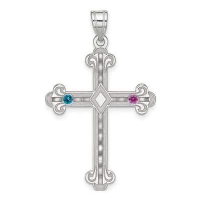 Sterling Silver Family Cross Pendant – view 2