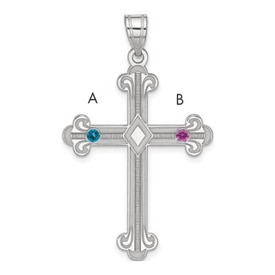 Sterling Silver Family Cross Pendant