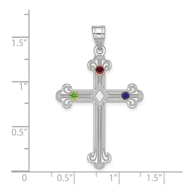 Sterling Silver Personalized Family Cross Pendant – view 3