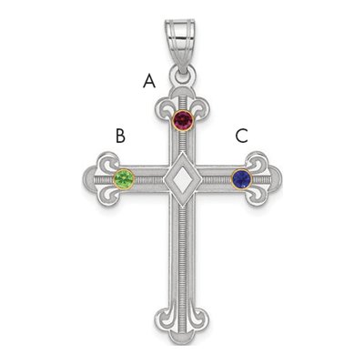 Sterling Silver Personalized Family Cross Pendant