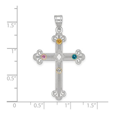 Sterling Silver Family Cross Pendant – view 2