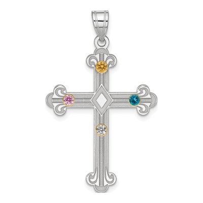 Sterling Silver Family Cross Pendant