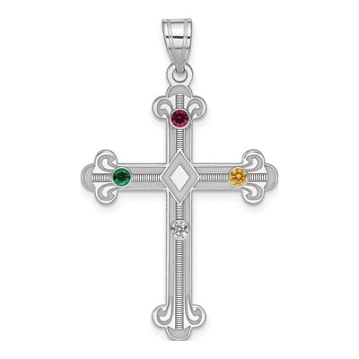 Personalized Sterling Silver Family Cross Pendant – view 2