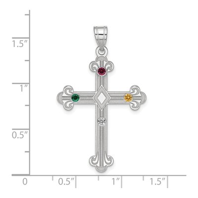 Personalized Sterling Silver Family Cross Pendant – view 3