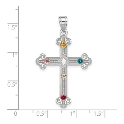 Sterling Silver Family Cross Pendant – view 2