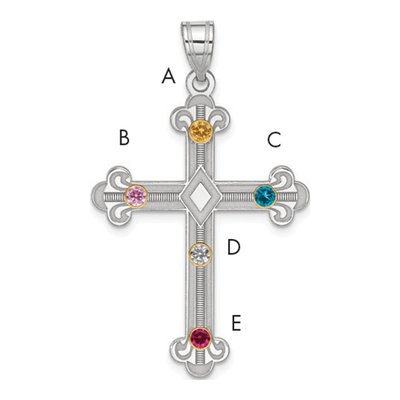 Sterling Silver Family Cross Pendant – view 3