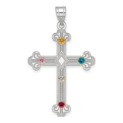 Sterling Silver Family Cross Pendant