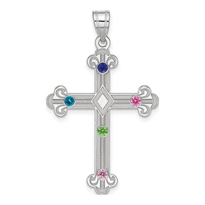 Sterling Silver Family Cross Pendant – view 2