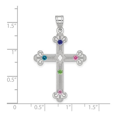Sterling Silver Family Cross Pendant – view 3