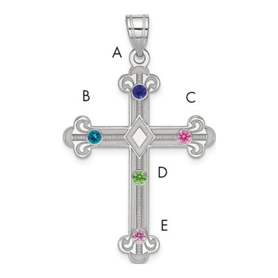 Sterling Silver Family Cross Pendant