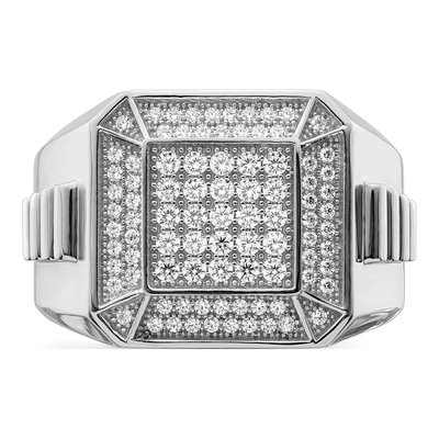 Men's Sterling Silver CZ Pave Ring | Brilliant Embers – view 5