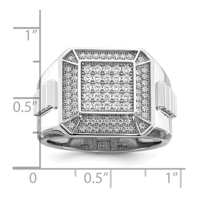 Men's Sterling Silver CZ Pave Ring | Brilliant Embers – view 6