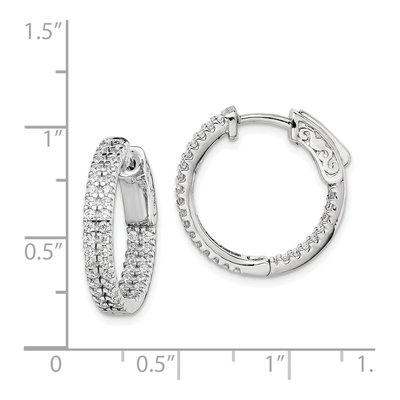 Sterling Silver 20mm CZ Pave Hoop Earrings – view 5