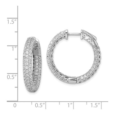 Sterling Silver 25mm CZ Pave Inside-Out Hoop Earrings – view 5