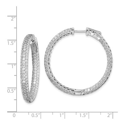 Sterling Silver 36mm CZ Pave Inside-Out Hoop Earrings – view 5