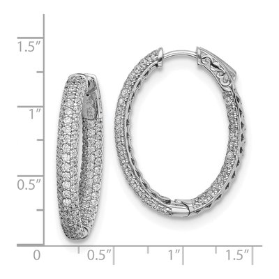 Sterling Silver 32mm CZ Pave Inside-Out Hoop Earrings – view 5