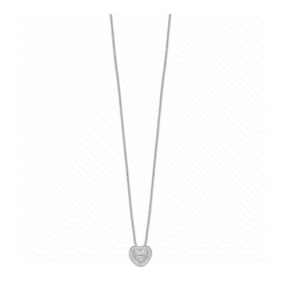 Sterling Silver CZ Pave Heart Pendant Necklace – view 3