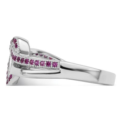 Sterling Silver CZ Pave Heart Ring – view 4