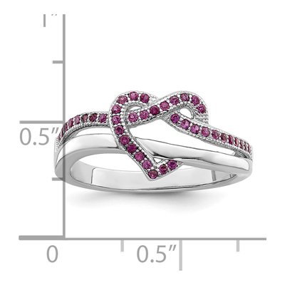 Sterling Silver CZ Pave Heart Ring – view 5